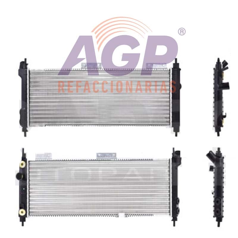 RADIADOR CV CHEVY/MONZA/PICK UP 94-12 1.4/1.6 LTS C/AA LARGO STD 26 7/9X10 1/2X34MM ALUM MEC POLAR