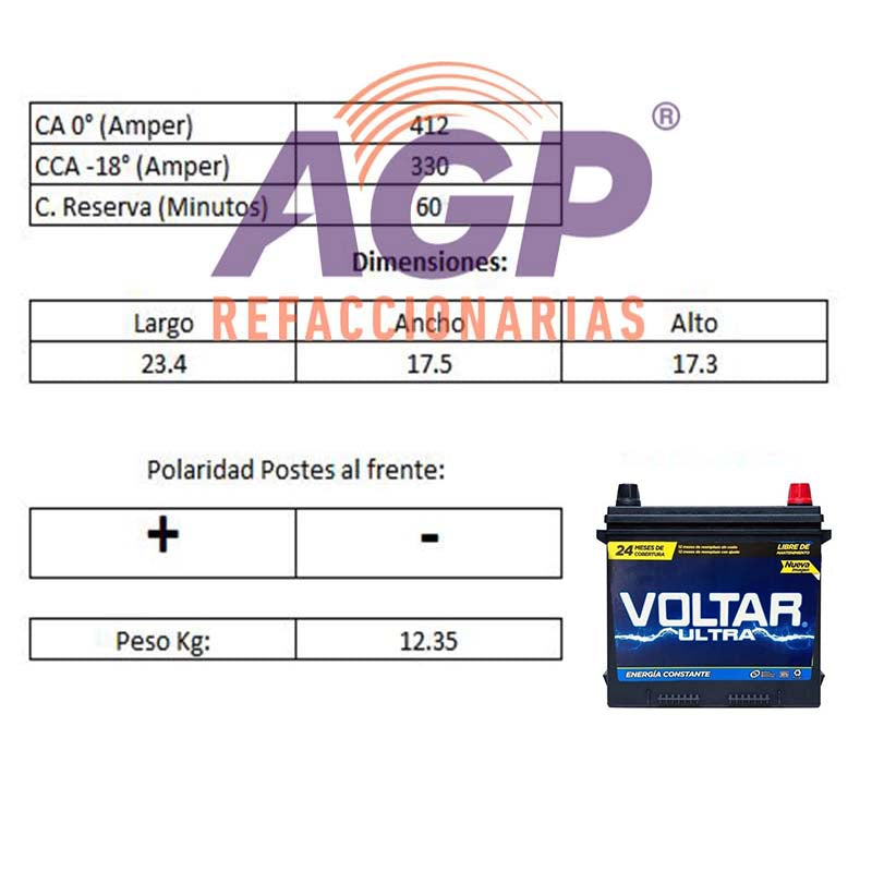 ACUMULADOR VOLTAR V-42R - REFACCIONARIAS AGP