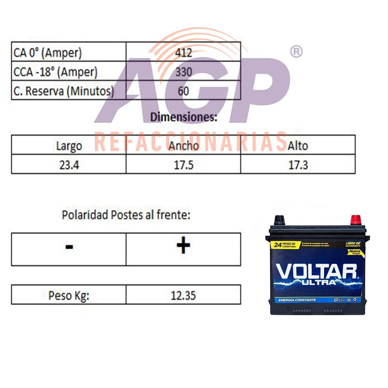 ACUMULADOR VOLTAR V-42 - REFACCIONARIAS AGP
