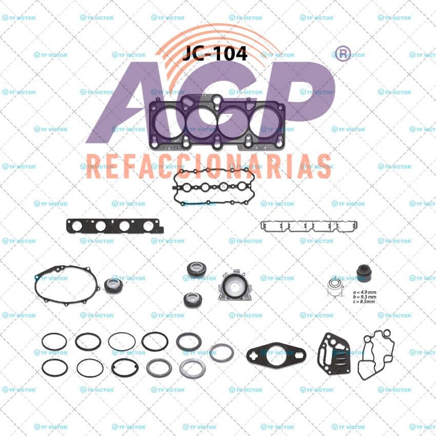 EMPAQUE JUEGO COMPLETO VW L4 MOTOR 2.0L TURBO 16V GLI - GTI 06-10