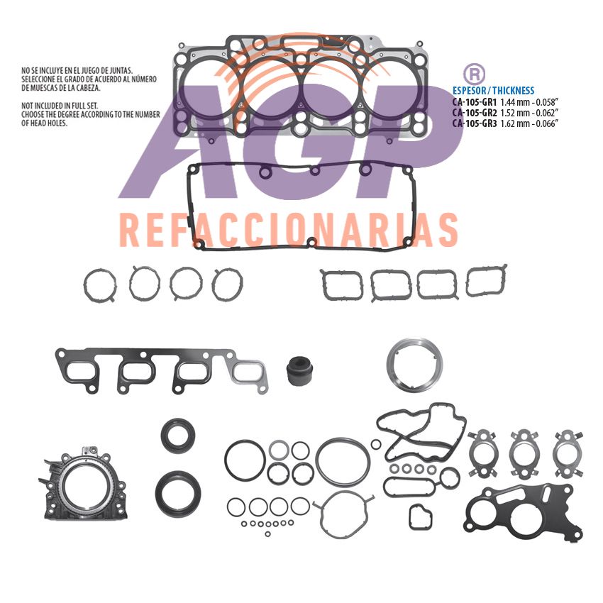 EMPAQUE JUEGO COMPLETO VW. VENTO 1.6 16V DOHC TDI 13-17