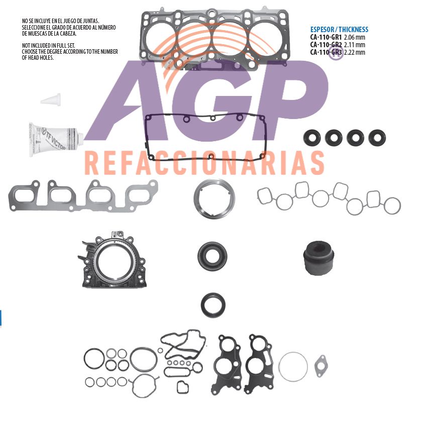 EMPAQUE JUEGO COMPLETO VW. AMAROCK 2.0 DOHC 16V TDI 10-14 - CRAFTER