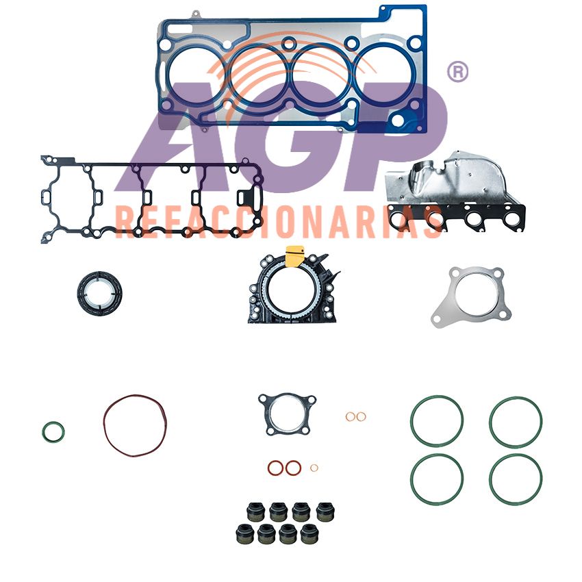 EMPAQUE JUEGO COMPLETO AUDI A1 L4 1.2L SOHC 12-13 - SEAT CORDOBA IBIZA L4 1.2L SOHC 08-13 - WV. POLO L4 1.2L SOHC 07-13 - TSI SOHC 8V CBZB