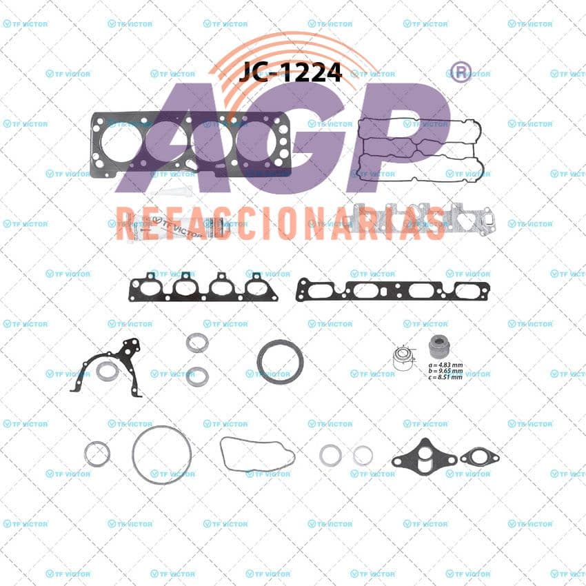 EMPAQUE JUEGO COMPLETO CHEV. CORSA L4 1.4 16V Z14XE 00-04.