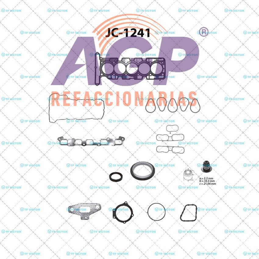 EMPAQUE JUEGO COMPLETO CHEV COLORADO CANYON HUMMER H3 L5 3.7 20V 07-09 - REFACCIONARIAS AGP