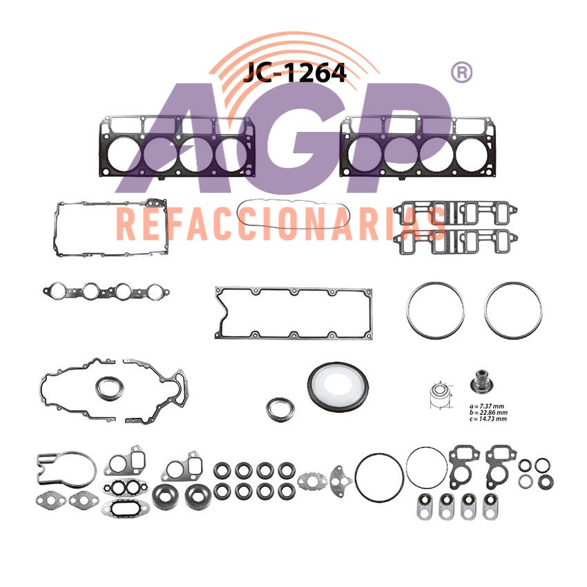 EMPAQUE JUEGO COMPLETO CADILLAC CTS V8 6.0L OHV 16V 06-07 - ESCALADE V8 6.0L OHV 16V 02-06 - STS V8 6.0L OHV 16V 06 - CHEV. CORVETTE V8 6.0L OHV 16V 05-07 - EXPRESS 2500