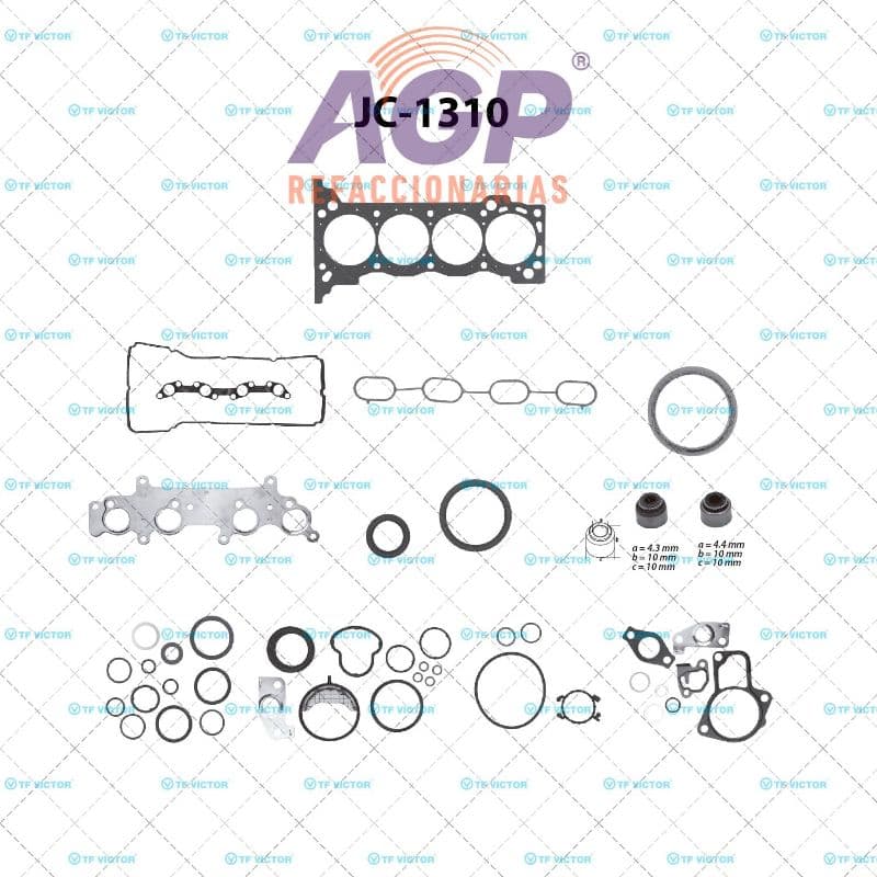 EMPAQUE JUEGO COMPLETO TOYOTA TACOMA HILUX HIACE L4 2.7 16V 2TRFE DOHC 05-18