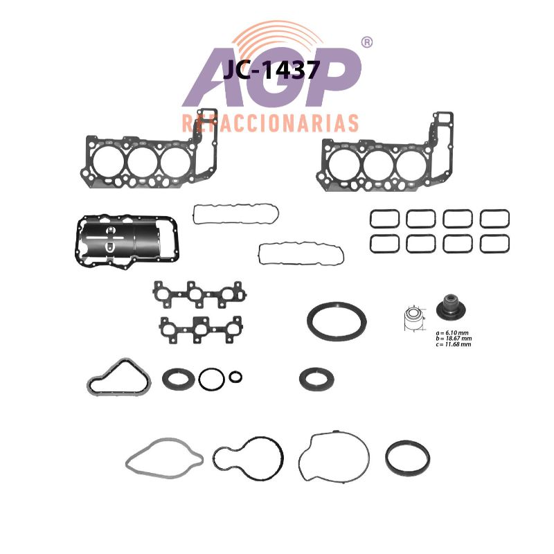 EMPAQUE JUEGO COMPLETO DODGE V6 3.7 NITRO JEEP LIBERTY 07-08
