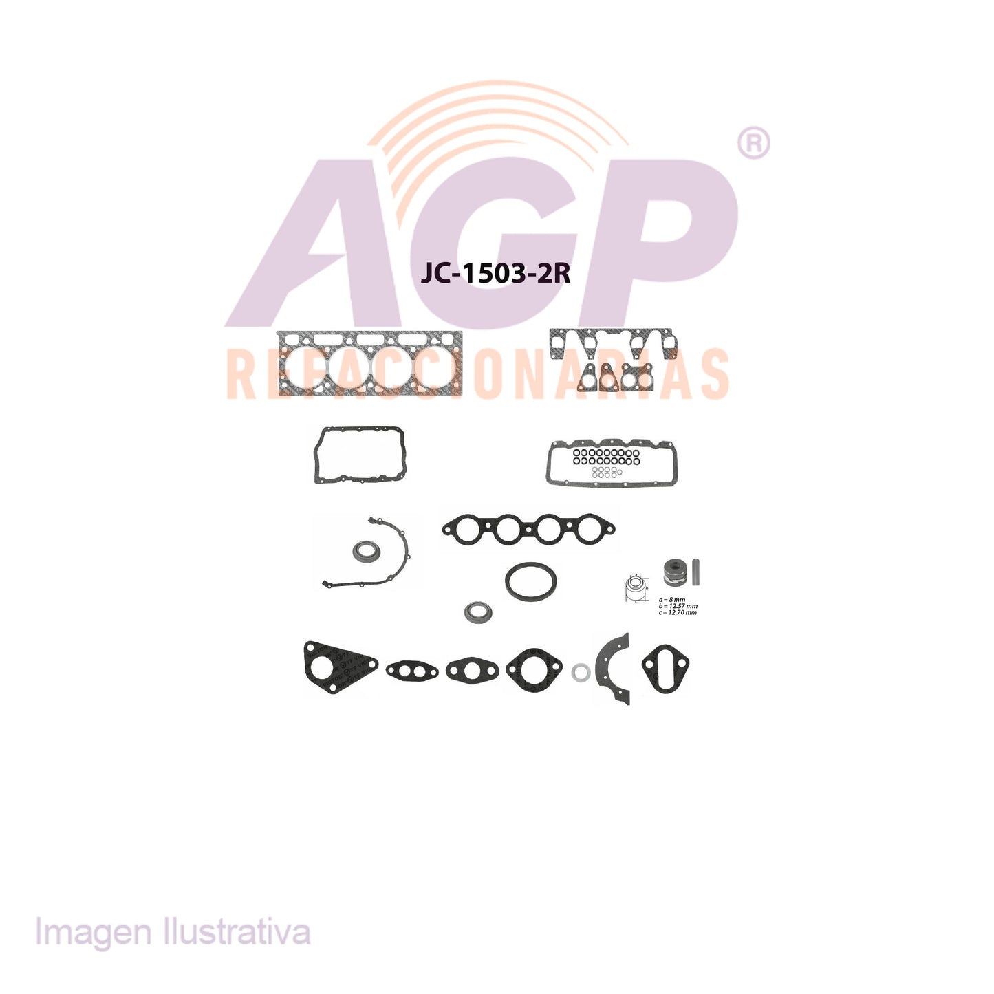 EMPAQUE JUEGO COMPLETO FORD TOPAZ GUIA L4 2.3 F.I. 89-94