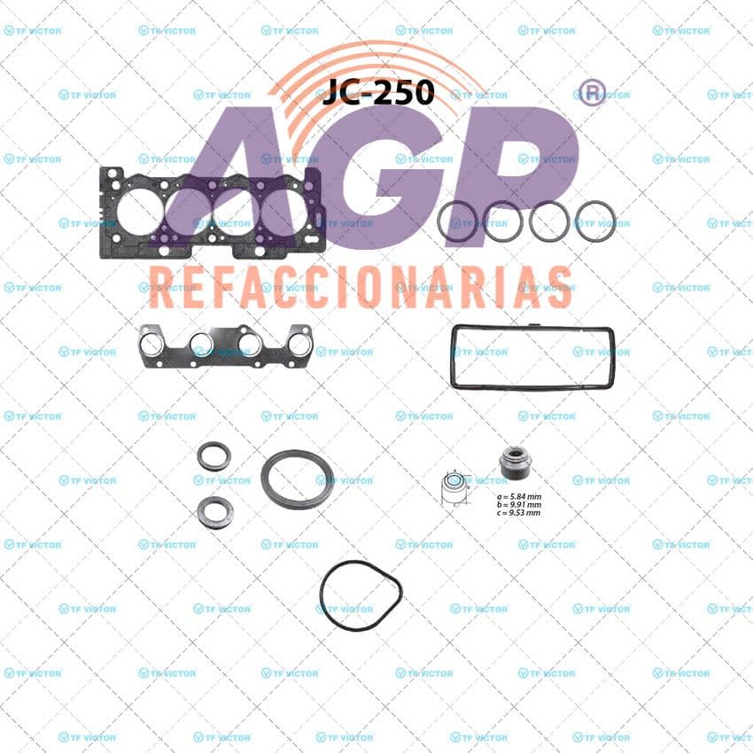 EMPAQUE JUEGO COMPLETO PEUGEOT 206 L4 1.4 00-07