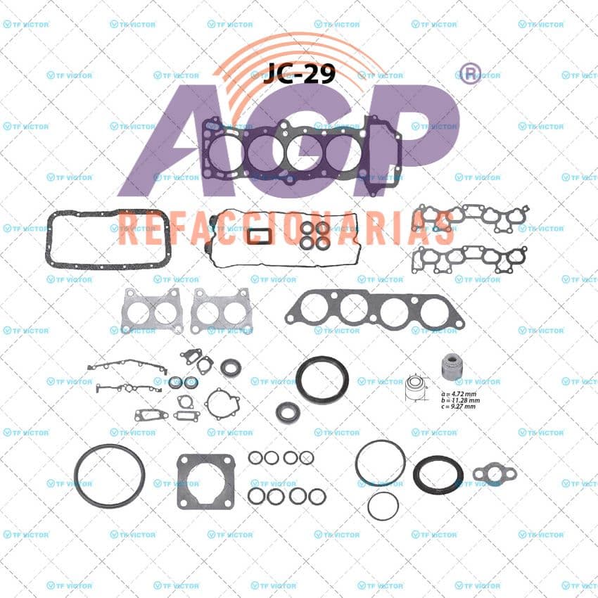 EMPAQUE JUEGO COMPLETO NISSAN L4 1.6 16V GA16DNE DOHC 98-06 TSURU III GS1 GS2 - SENTRA - TSUBAME - LUCINO