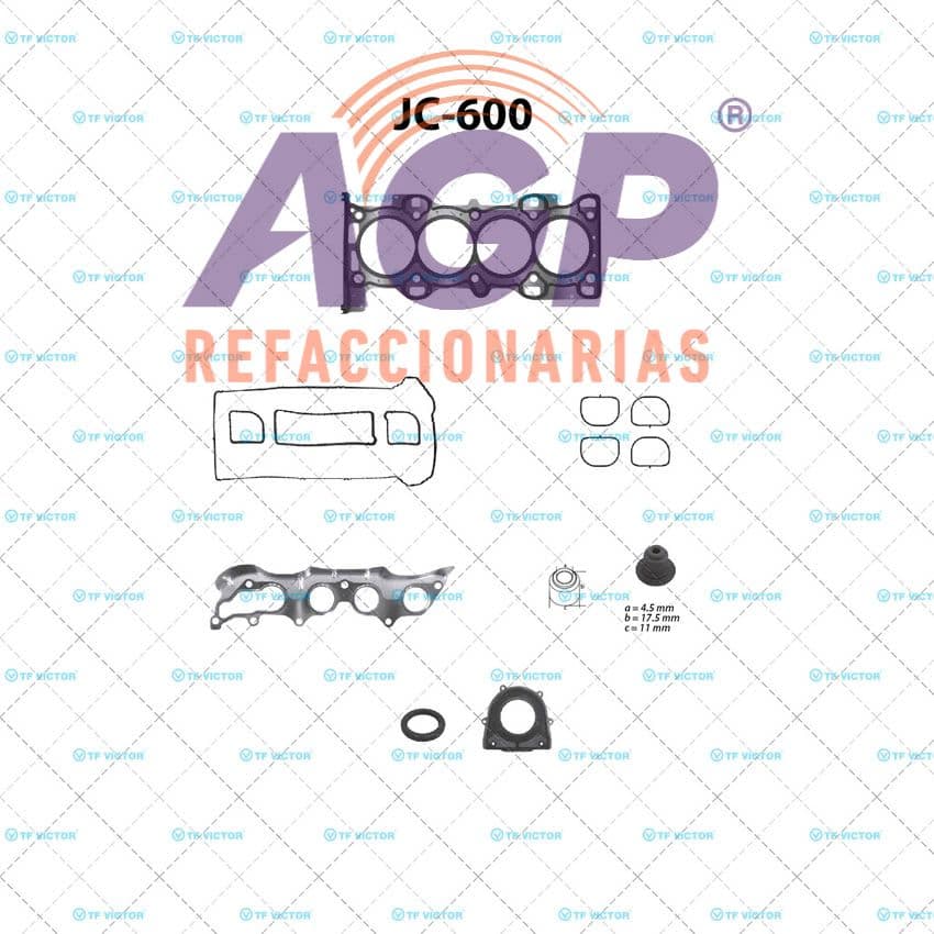 EMPAQUE JUEGO COMPLETO MAZDA 3 L4 2.0 DOHC MOTOR MZR 06-09