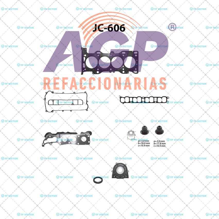 EMPAQUE JUEGO COMPLETO MAZDA 3 L4 2.3 DOHC 16V 07-13 - MAZDA 6 L4 2.3 DOHC 16V 06-07 - CX7 L4 2.3 DOHC 16V 07-12.