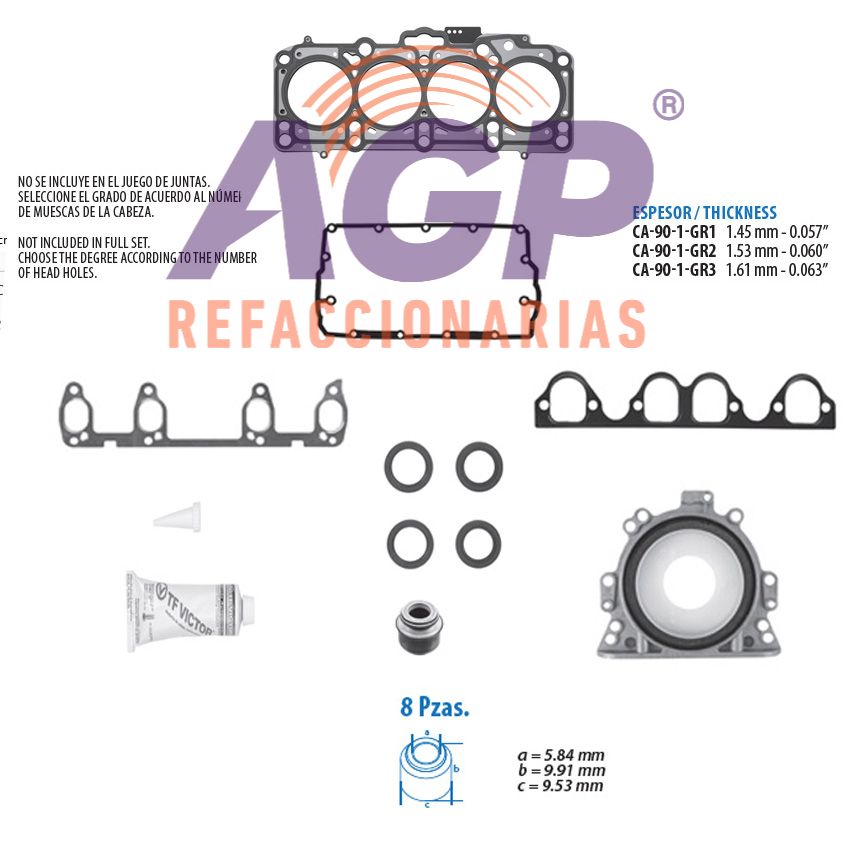 EMPAQUE JUEGO COMPLETO VW EUROVAN L4 1.9 TDI DIESEL 06-10
