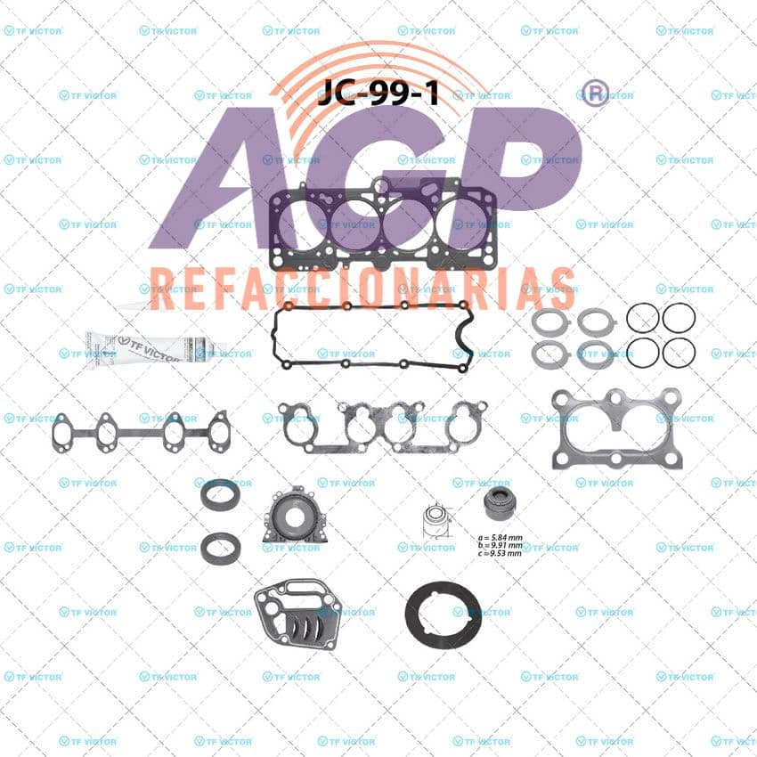 EMPAQUE JUEGO COMPLETO SEAT CORDOBA L4 2.0 00-05 - IBIZA L4 2.0 00-05. JC-99-1 EGP - VW BEETLE L4 2.0 00-05 - GOLF L4 2.0 00-05 - JETTA A4 L4 2.0 00-05 - POLO L4 2.0 00-05.