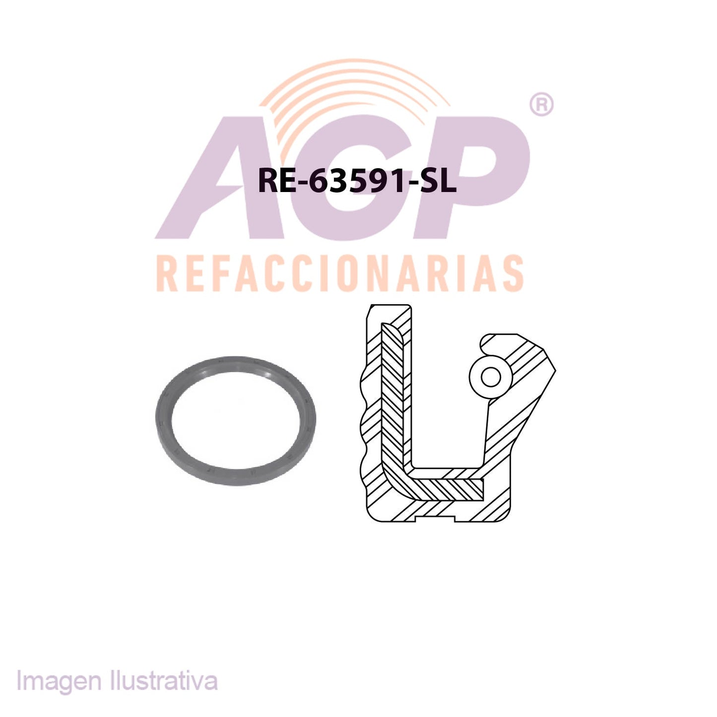 RETEN DE CIGUEAL FORD E-250 V6 4.9 OHC 80-97 V8 5.8 OHC 84-97 - F-150 V6 4.9 OHC 80-96 - F-250 V8 5.8 84-97 - F-350 V8 5.8 OHC 84-97 .