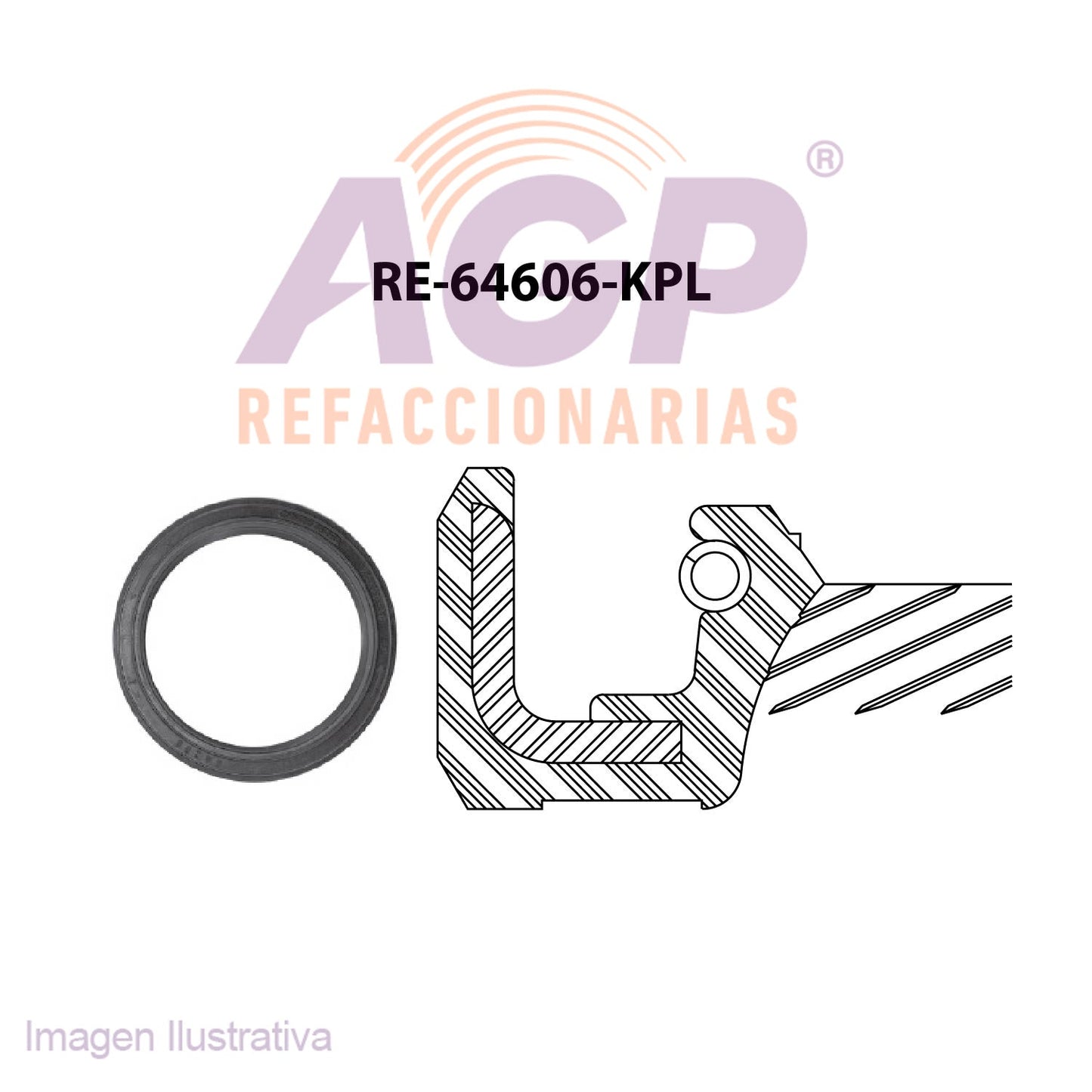 RETEN DE CIGUEAL TRASERO VW BRASILIA 1500-1600 74-82 - HORMIGA 77 - SEDAN 1500-1600 CON CARBURADOR 68-92 1600 FUEL INJECTION 93-03 - RENAULT R5-TL 76-85 - R8-S 65-75 - R12 TL ROUTIER 65-84 - STAFE