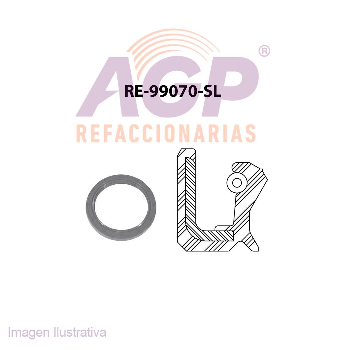 RETEN CIGUEÑAL FORD L4 MOTOR 110",121" (1.8 / 2.0 LTS.), 72-82 (TFV-RE99070SL)
