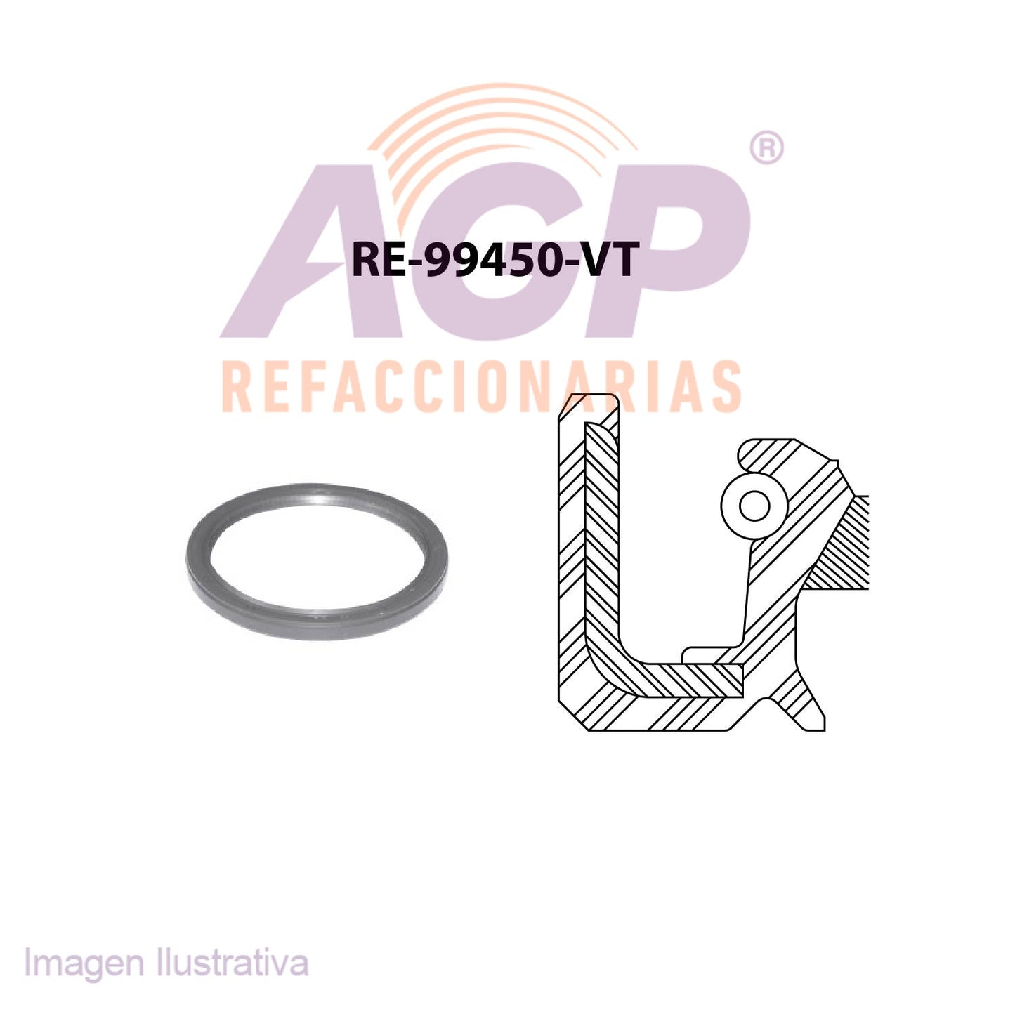 RETEN DE CIGUEAL DELANT. TOYOTA HILUX L4 2.7 04-05 - REFACCIONARIAS AGP