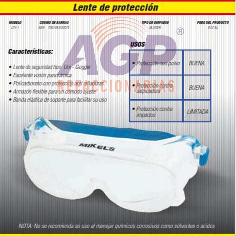 LENTES DE PROTECCION PARA TRABAJO