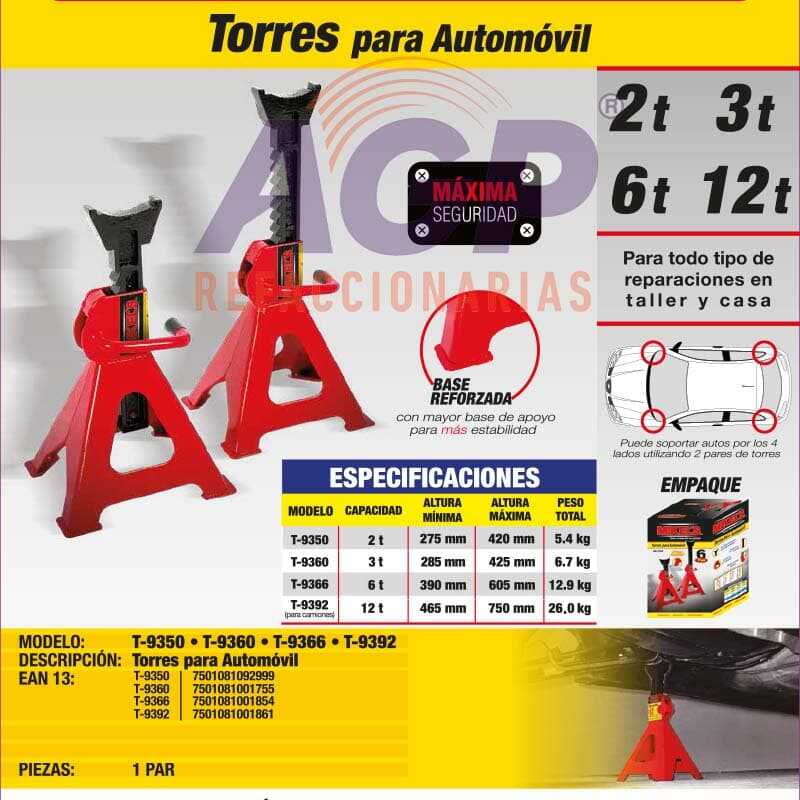 TORRES PARA AUTOMOVIL (3 TON) - REFACCIONARIAS AGP