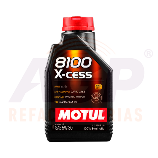 ACEITE MOTUL 8100 X-CESS 5W-30 12X1L 100% SINTETICO