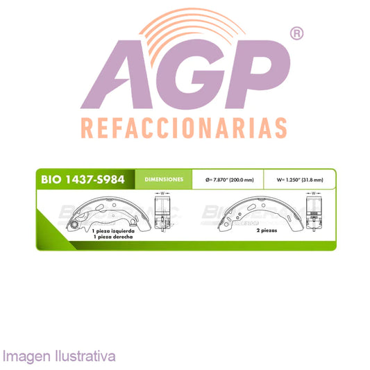 BALATA DE FRENO DE TAMBOR FORD FIGO 16-18, FIESTA HATCH BACK 11-19, FIESTA SEDAN.  , STD