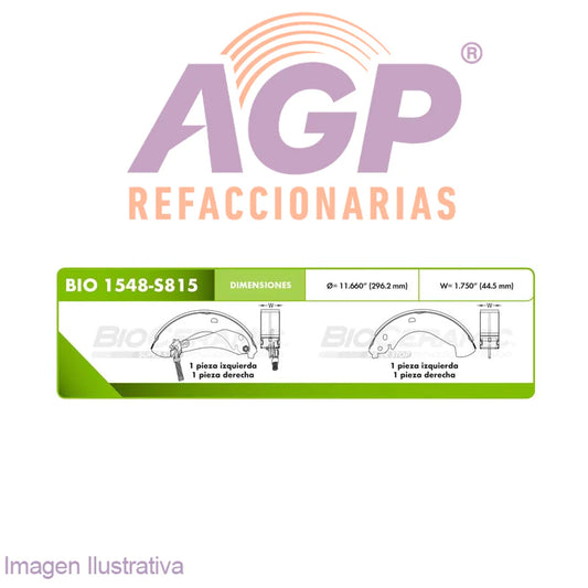 BALATA DE FRENO DE TAMBOR CHEVROLET COLORADO PICK UP 04-08, CANYON 04-08  , STD