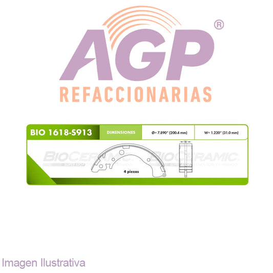 BALATA DE FRENO DE TAMBOR HONDA CIVIC SEDAN 06-12, COUPE 06-10, HONDA FIT, HOONDA CITY  , STD