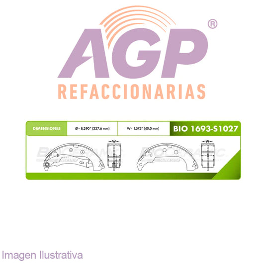 BALATA DE TAMBOR 1693-S1027 TRAS. CHRYS. PROMASTER RAPID 17-20 RAM700 15-19