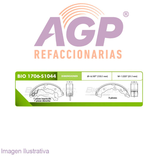 BALATA DE FRENO DE TAMBOR HYUNDAI I10 2012  , STD