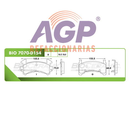 BALATA DE FRENO DELANTERA BUICK REGAL 1982-1987