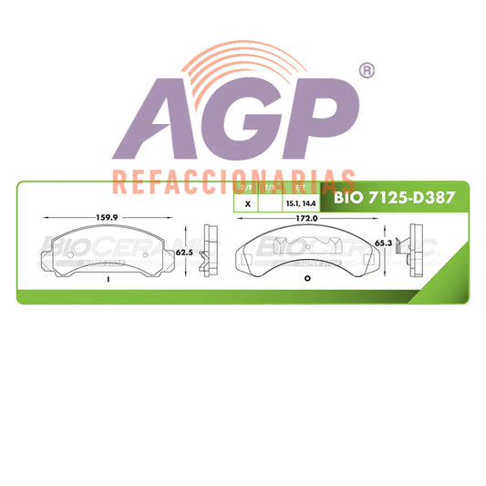 BALATA DE FRENO DELANTERA FORD AEROSTAR 1990-1993