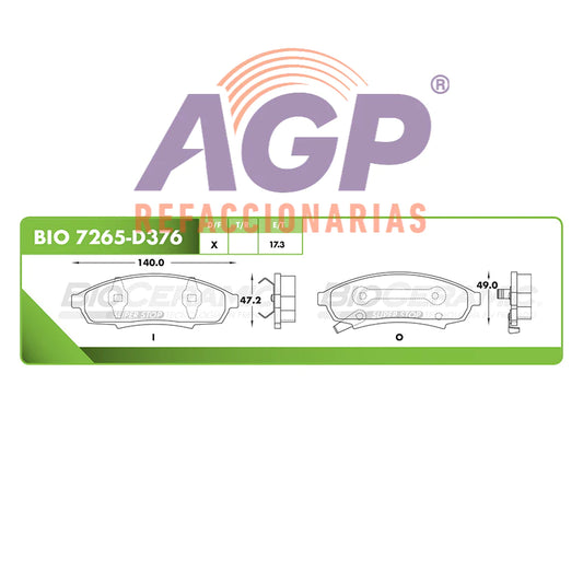 BALATA DE FRENO DELANTERA BUICK REGAL 1988-1996