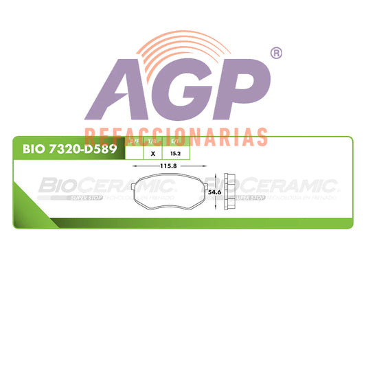 BALATA DE FRENO DELANTERA  ISUZU TRUCK PICKUP 1994-1995