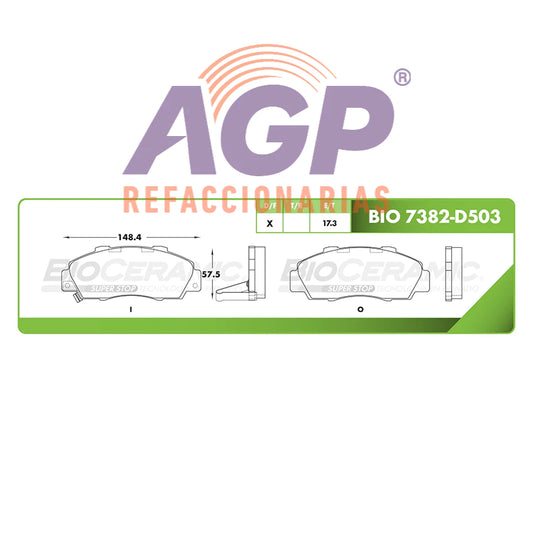BALATA DE FRENO DELANTERA ACURA INTEGRA 1998-2001