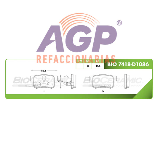 BALATA DE FRENO TRASERA ACURA RDX 2010-2012