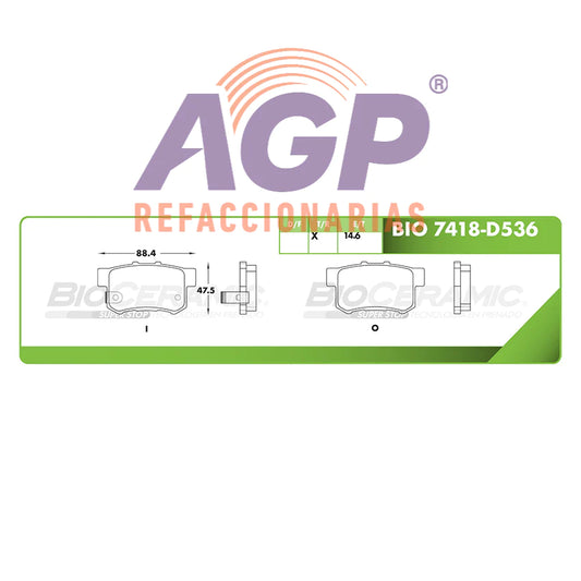 BALATA DE FRENO TRASERA ACURA CL 1997-2003