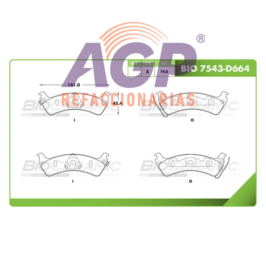BALATA DE FRENO TRASERA FORD WINDSTAR 1994-2003