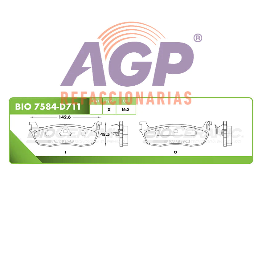 BALATA DE FRENO TRASERA FORD EXPEDITION 1996-2000