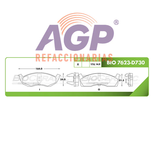 BALATA DE FRENO DELANTERA CHRYSLER 300M 1999-2004