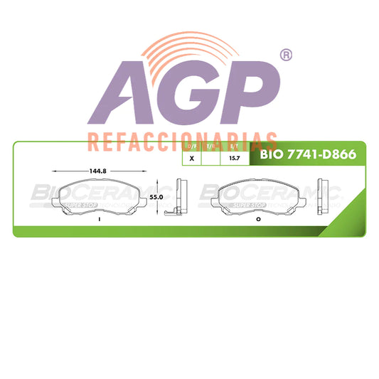 BALATA DE FRENO DELANTERA CHRYSLER 200 2011-2013