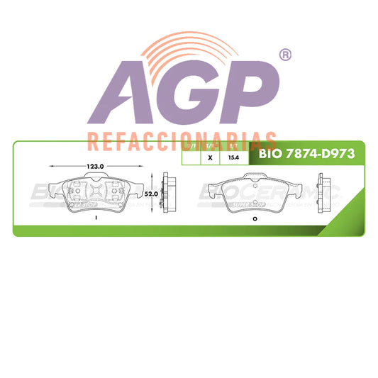 BALATA DE FRENO TRASERA MAZDA 3 2004-2005
