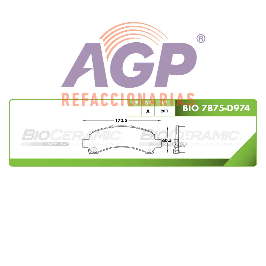 BALATA DE FRENO TRASERA CHEVROLET EXPRESS 2500 2003-2014