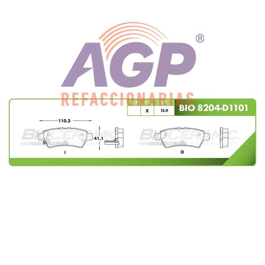 BALATA DE FRENO TRASERA NISSAN PATHFINDER 2005-2012