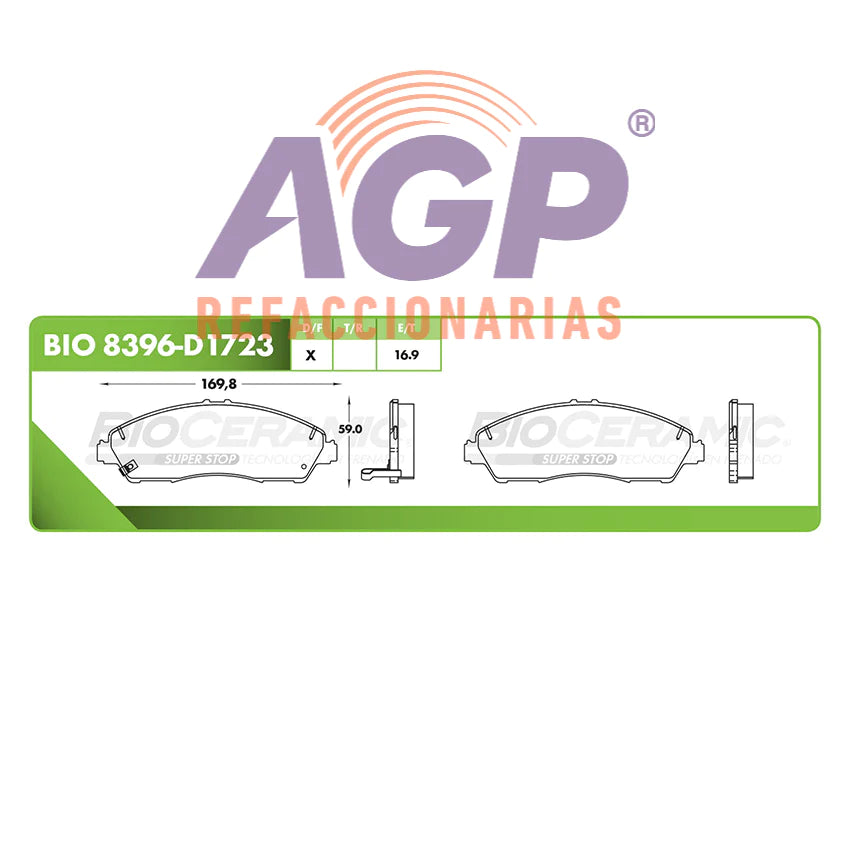 BALATA DE FRENO DELANTERA HONDA PILOT 2016-2021