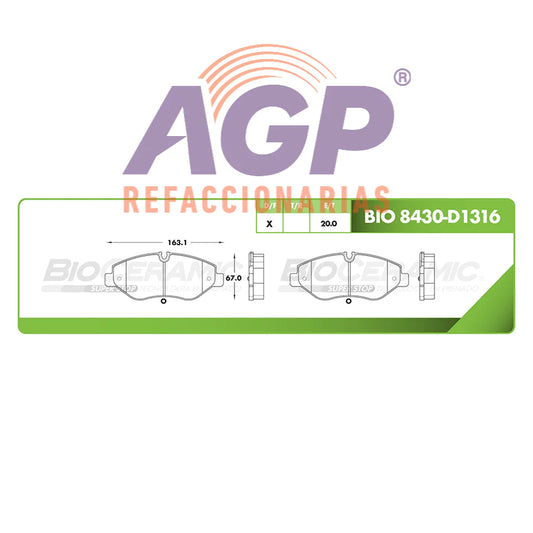 BALATA DE FRENO DELANTERA DODGE SPRINTER 2500 2007-2009