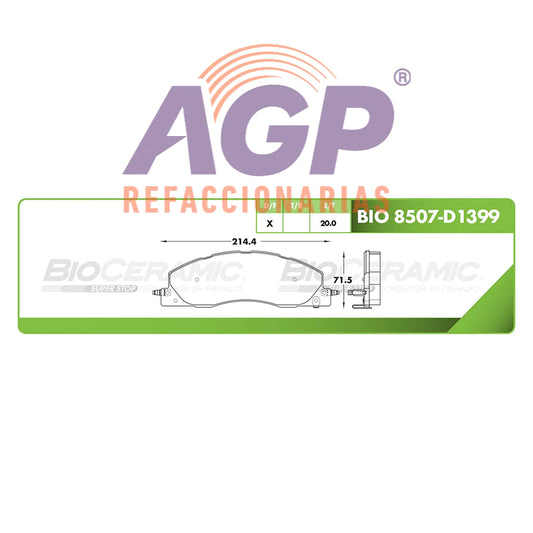 BALATA DE FRENO DELANTERA DODGE RAM 2500 2009-2014