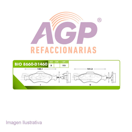 BALATA DE FRENO DELANTERA FORD FIESTA 2000-2002
