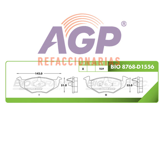 BALATA DE FRENO DELANTERA VOLKSWAGEN GOL 2010-2011